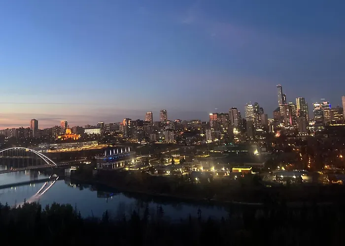 Amazing River And City View In Edmonton Non Smoking Condominium