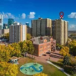 Prime Location Near Jasper Ave With Downtown Views, Netflix, Gym, Sauna, Sleeps 4